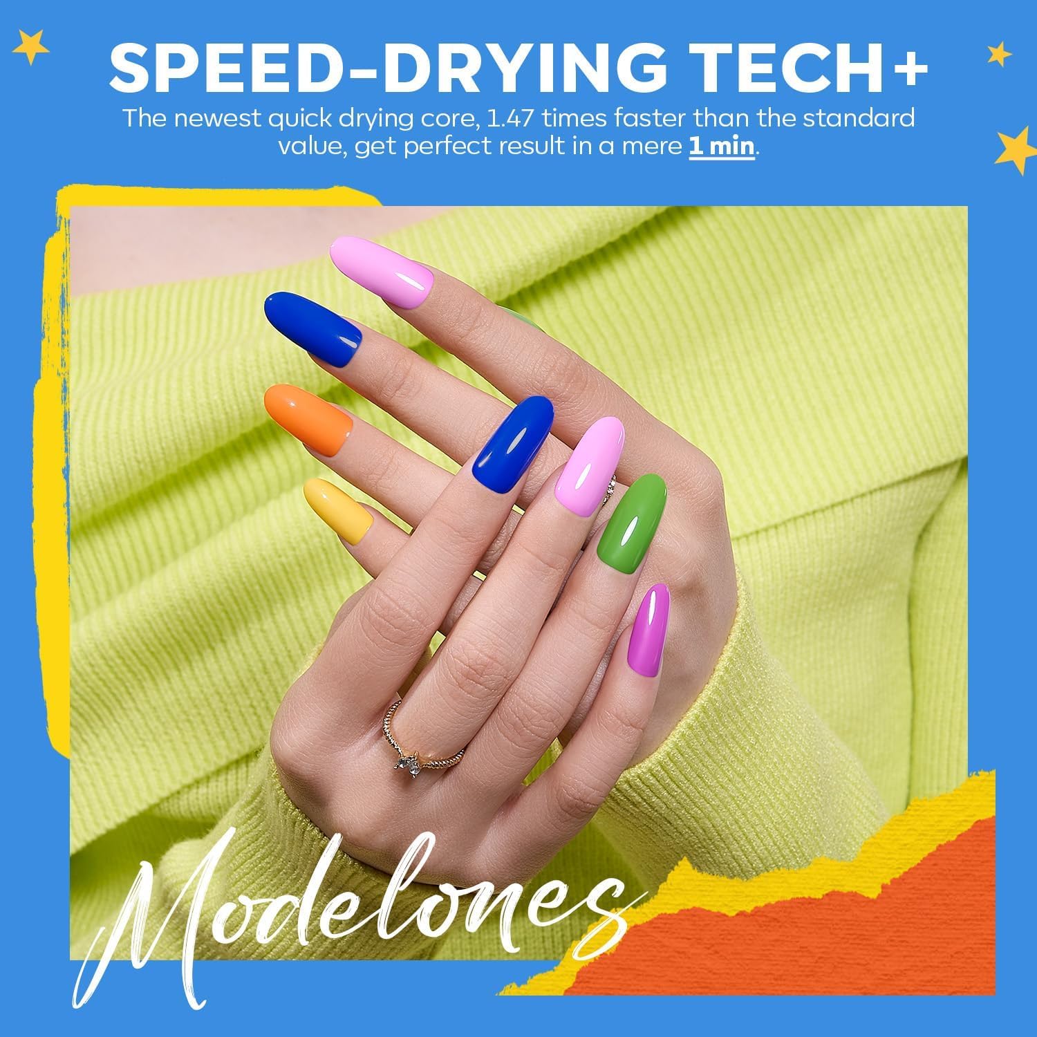 modelones Nail Polish Set, 12 Colors Neon Pink Red Blue Orange Spring Summer Quick Dry Mini Starter Kit, Long Lasting Art DIY Manicure Set at Home for Women Girls - Image 3