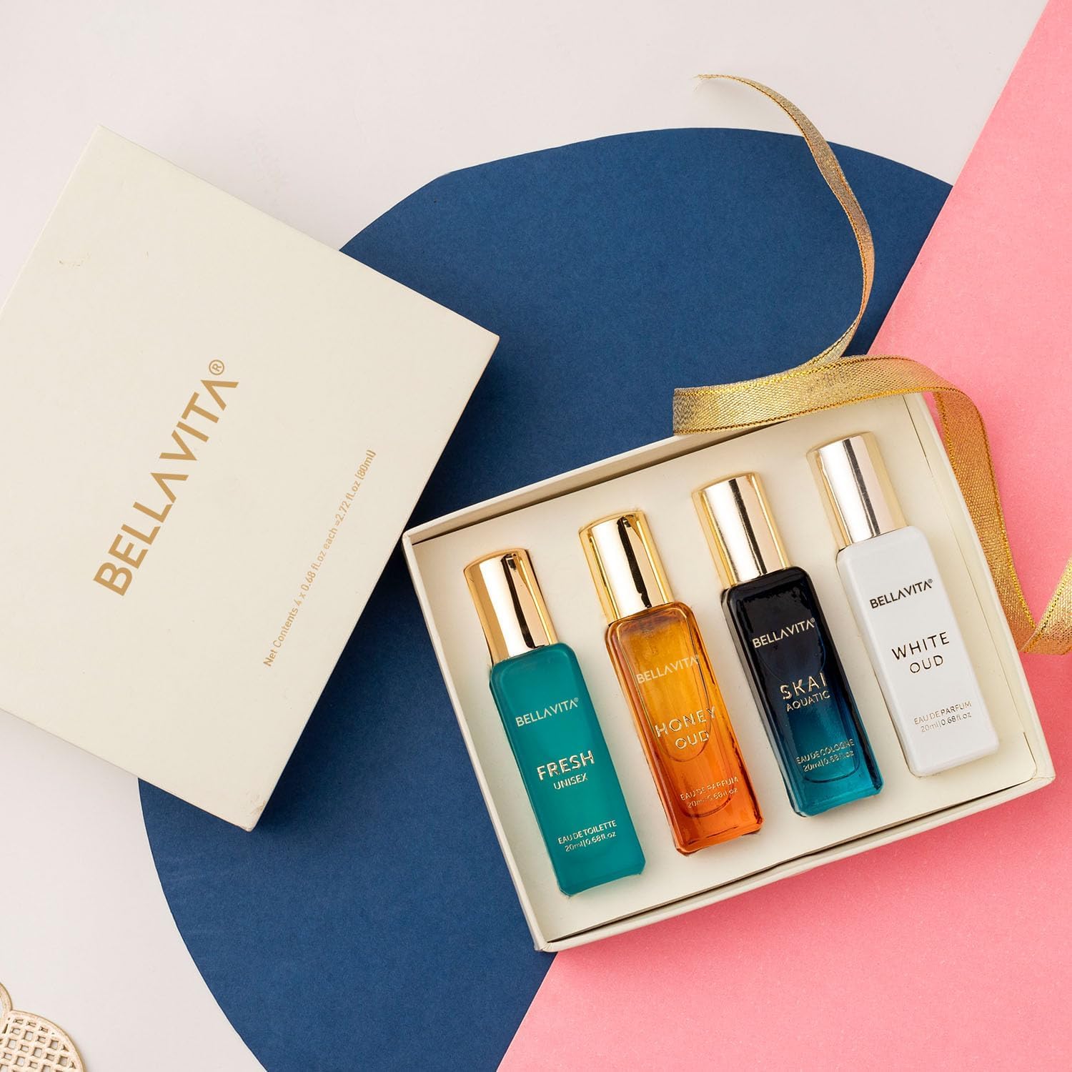 BellaVita Luxury Unisex Cologne Gift Set (4x20ml) | Fragrances Includes Honey OUD, SKAI, FRESH & White OUD | Travel Size Mini Perfumes & Spicy Vanilla Perfume Oil | Unisex Perfume for Women & Men - Image 7