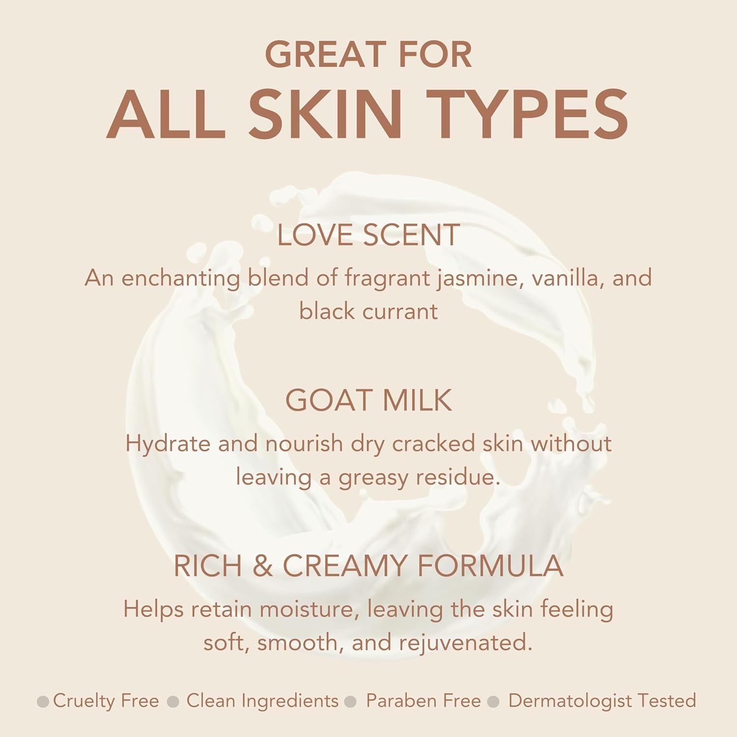 Dionis Goat Milk Hydrating Skincare Cream, Rich & Creamy Daily Moisturizing Love Scented Body Lotion For Dry Skin, Made in the USA, Cruelty-Free & Paraben-Free, 8.5 oz Bottle - Image 7