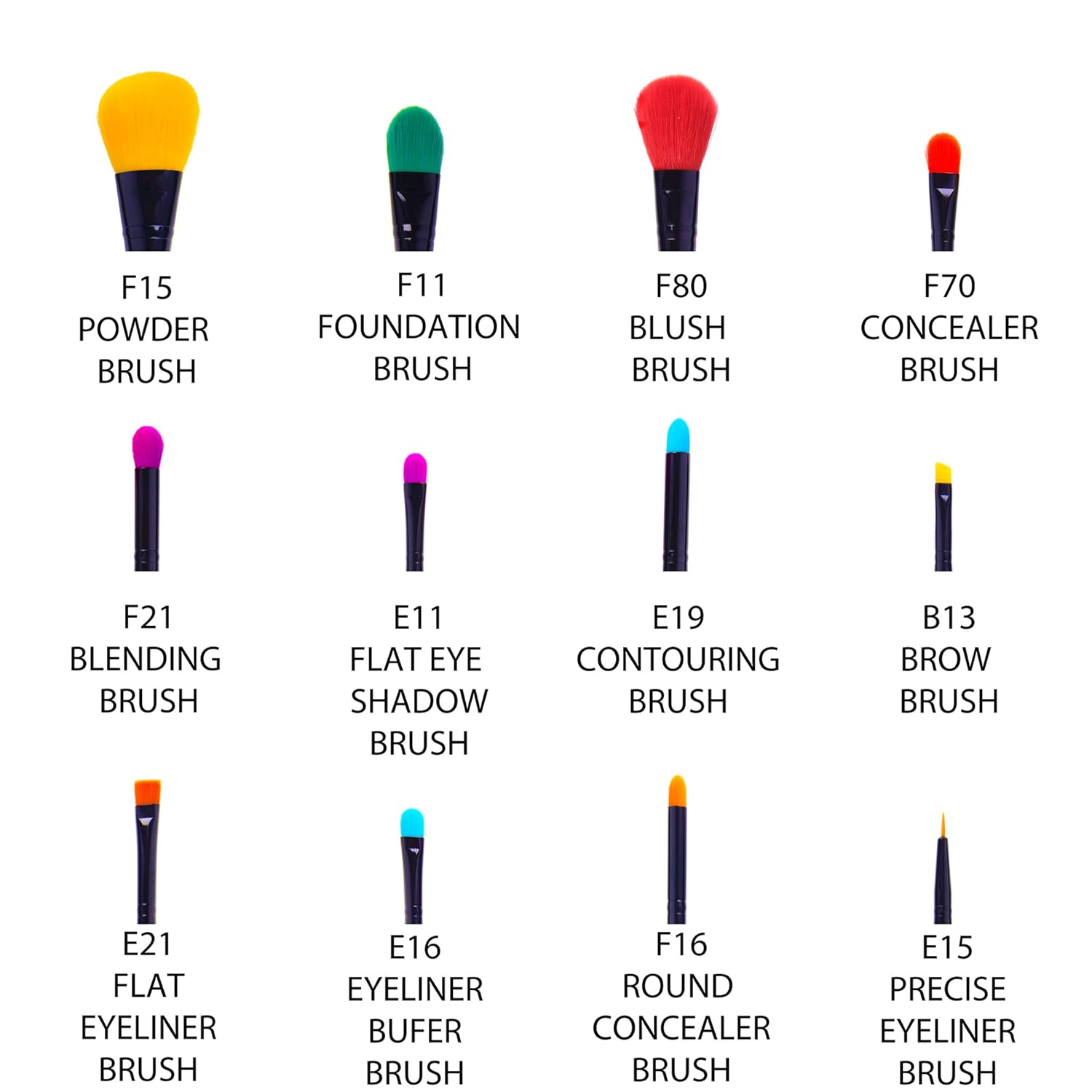 SHANY Vegan Makeup Brushes - LUNA - 6 PC Double Sided Travel Make up Brushes with 12 unique Bristles - with Brush storage Pouch - Synthetic - Image 6