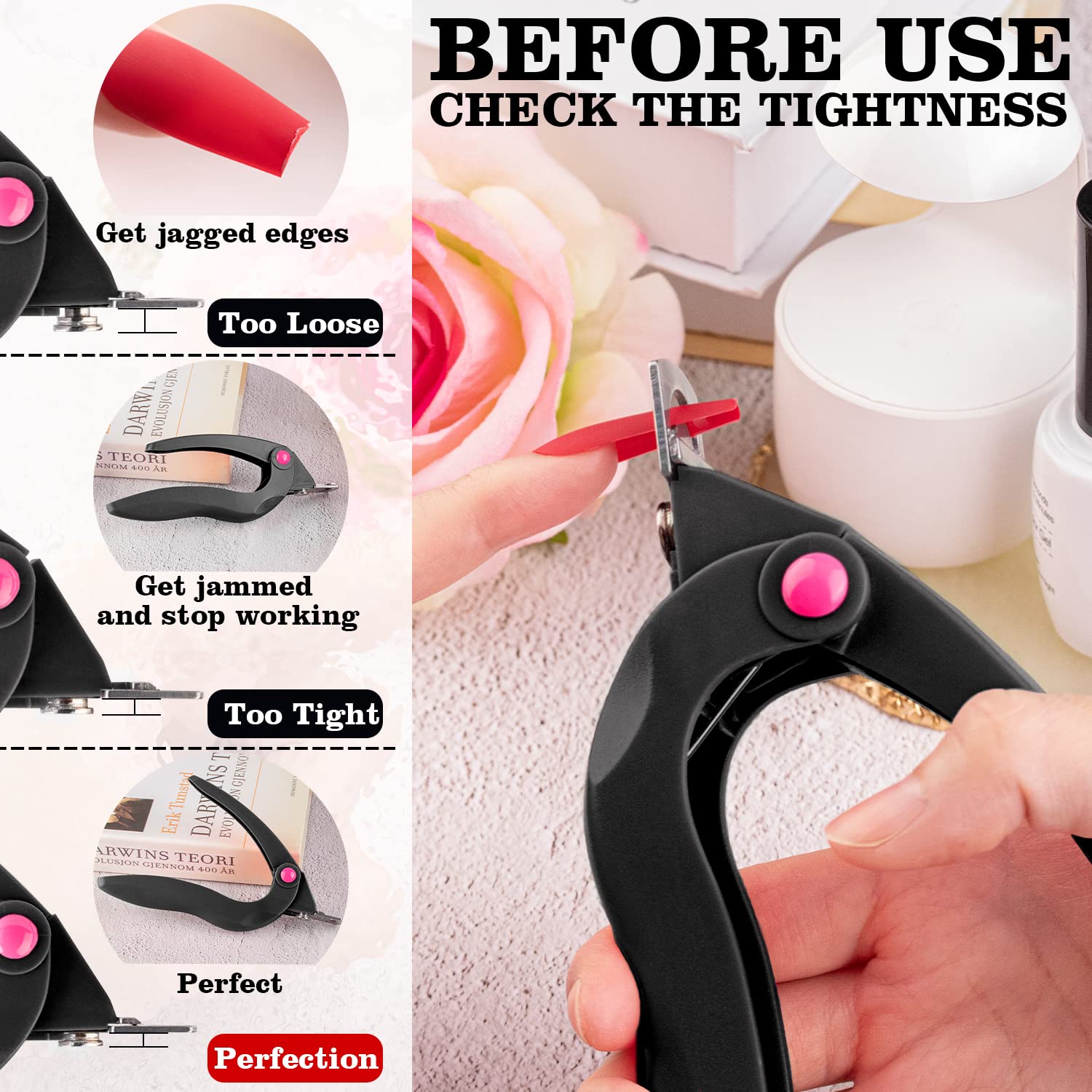 Black Stainless Steel Adjustable Nail Clippers with Built-in Sizer and Catcher - Image 4
