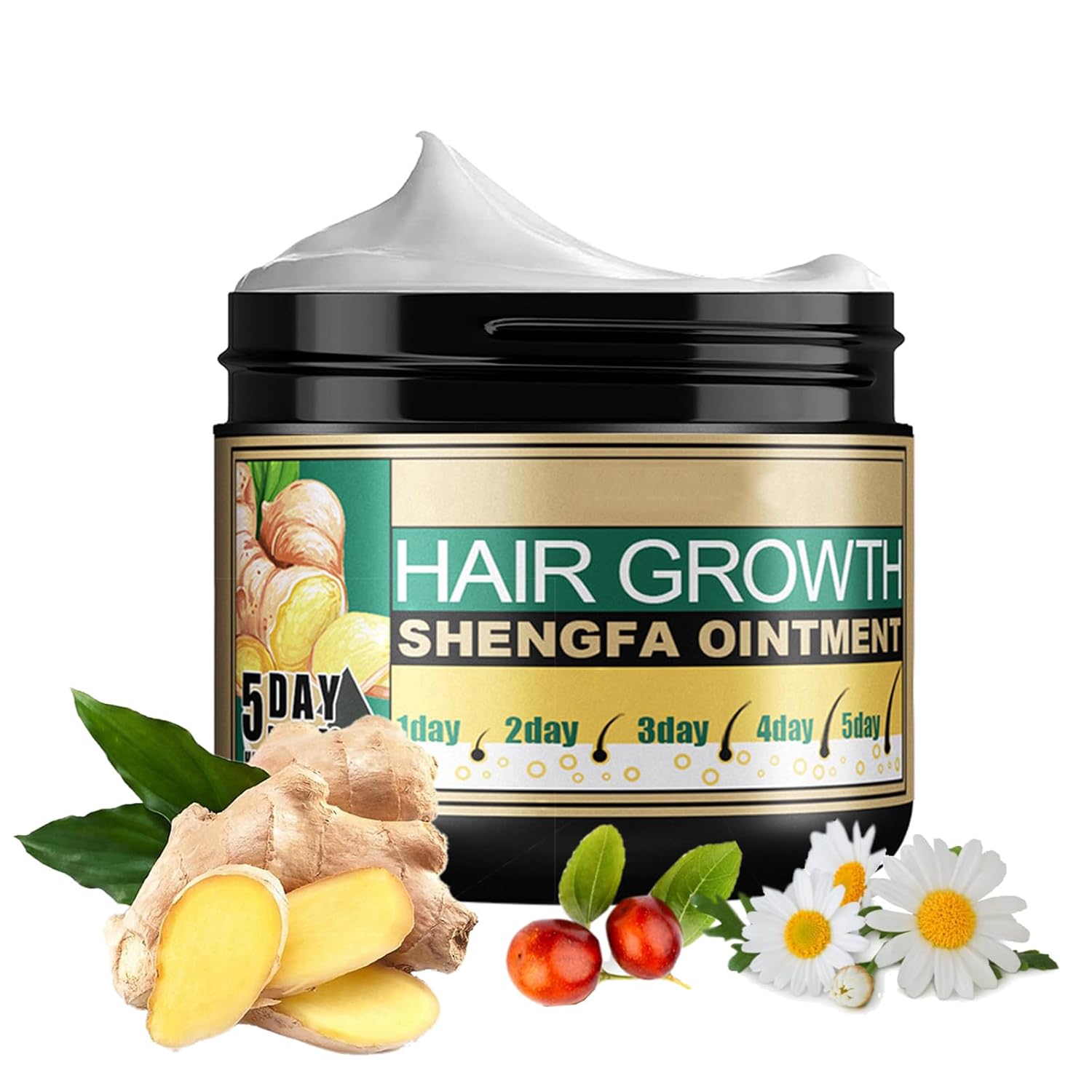Ginger Hair Growth Ointment Hair Regrowth Treatment Cream Moisturizing Scalp Massage Hair Follicle Hair Care Serum Essence Conditioner (3.34 oz)