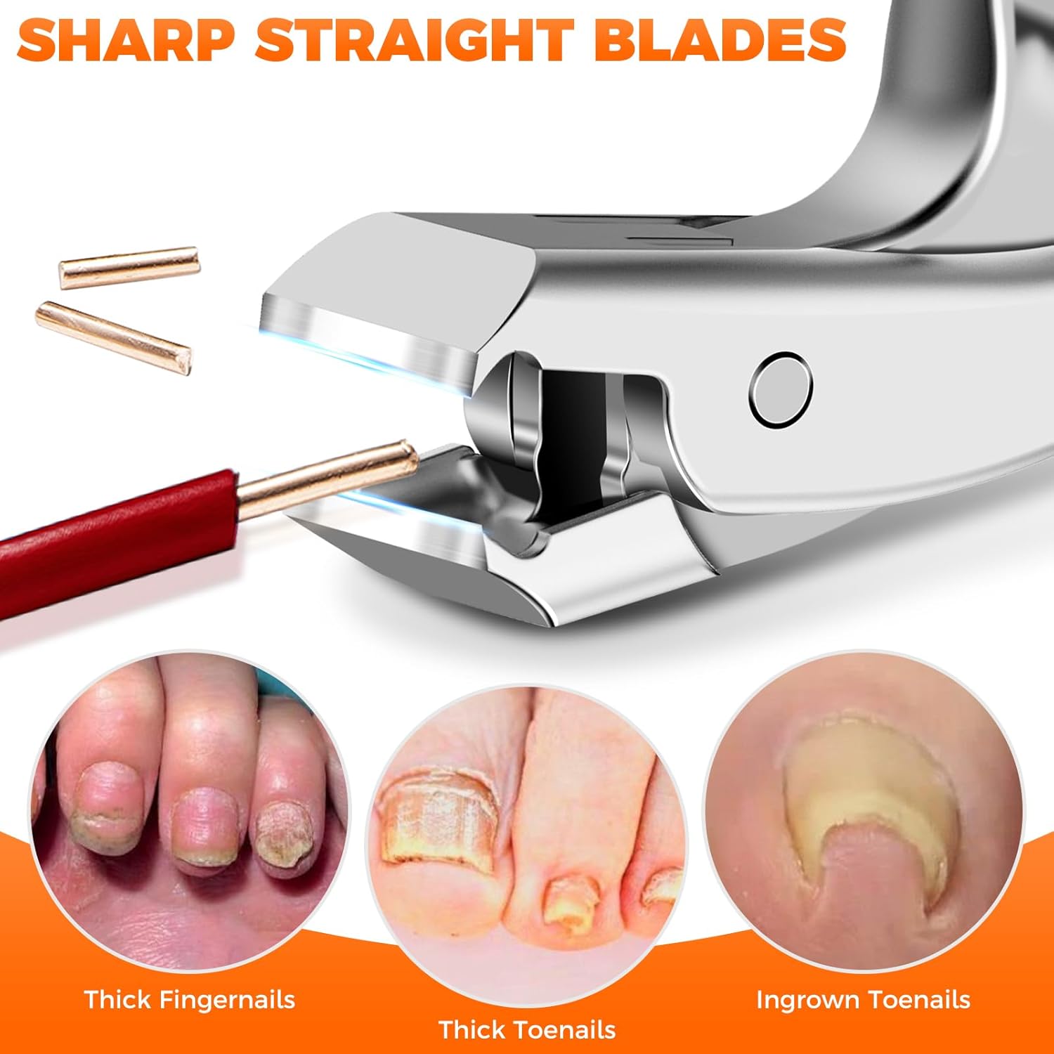 Angled Head Toe Nail Clippers for Thick Nails for Seniors, Straight Large Nail Clippers for Men with Catcher, Heavy Duty Toenail Clippers for Thick Toenails with Ergonomic Long Handle - Image 4