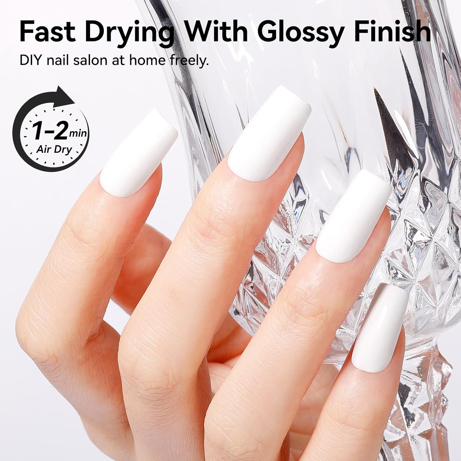 Classic French White Nail Polish 9-Free Vegan with Castor Oil 15ml, Fast Drying - Image 3