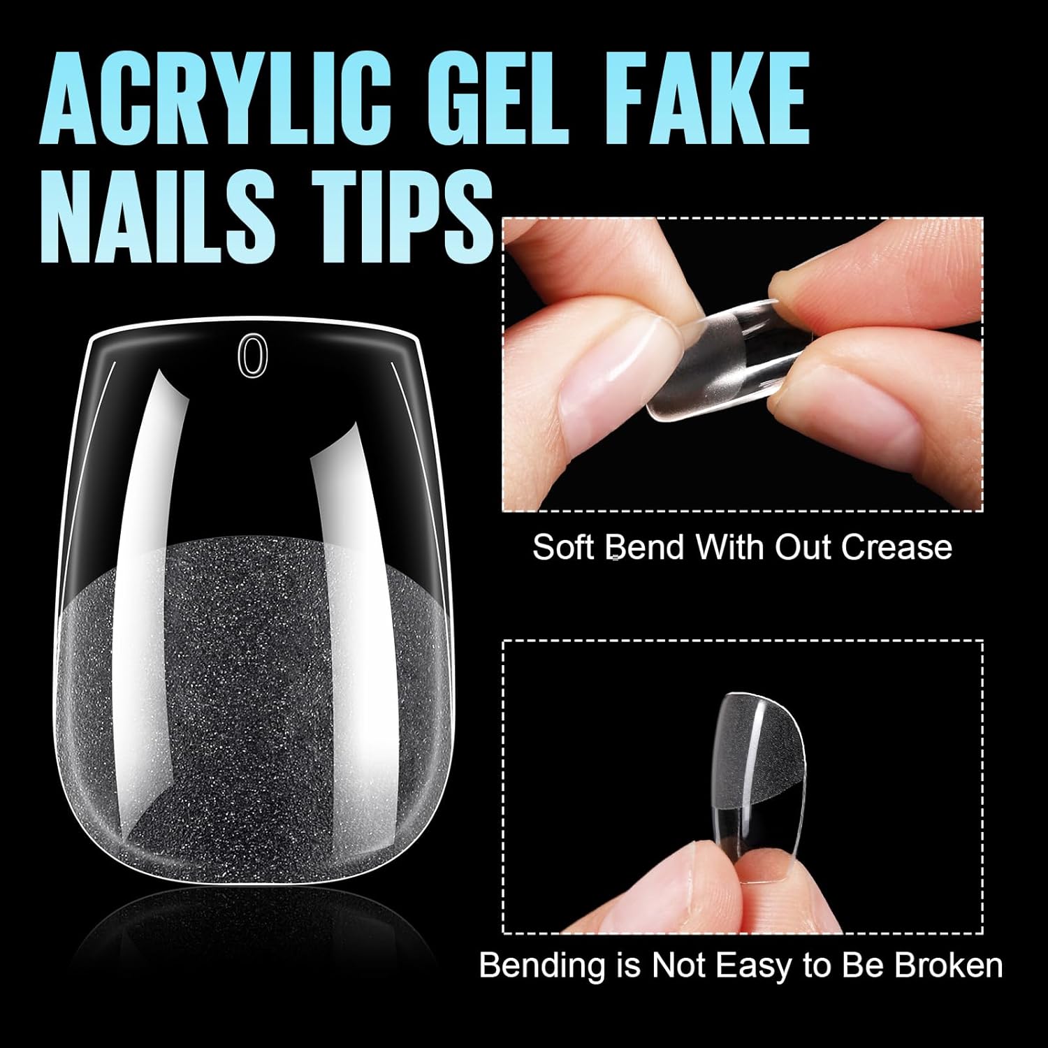 TOMICCA Extra Short Coffin Nail Tips 240Pcs 15 Sizes Full Cover Gel Nails, Soft Acrylic Gel Nail Tips for Nail Extension - Image 3