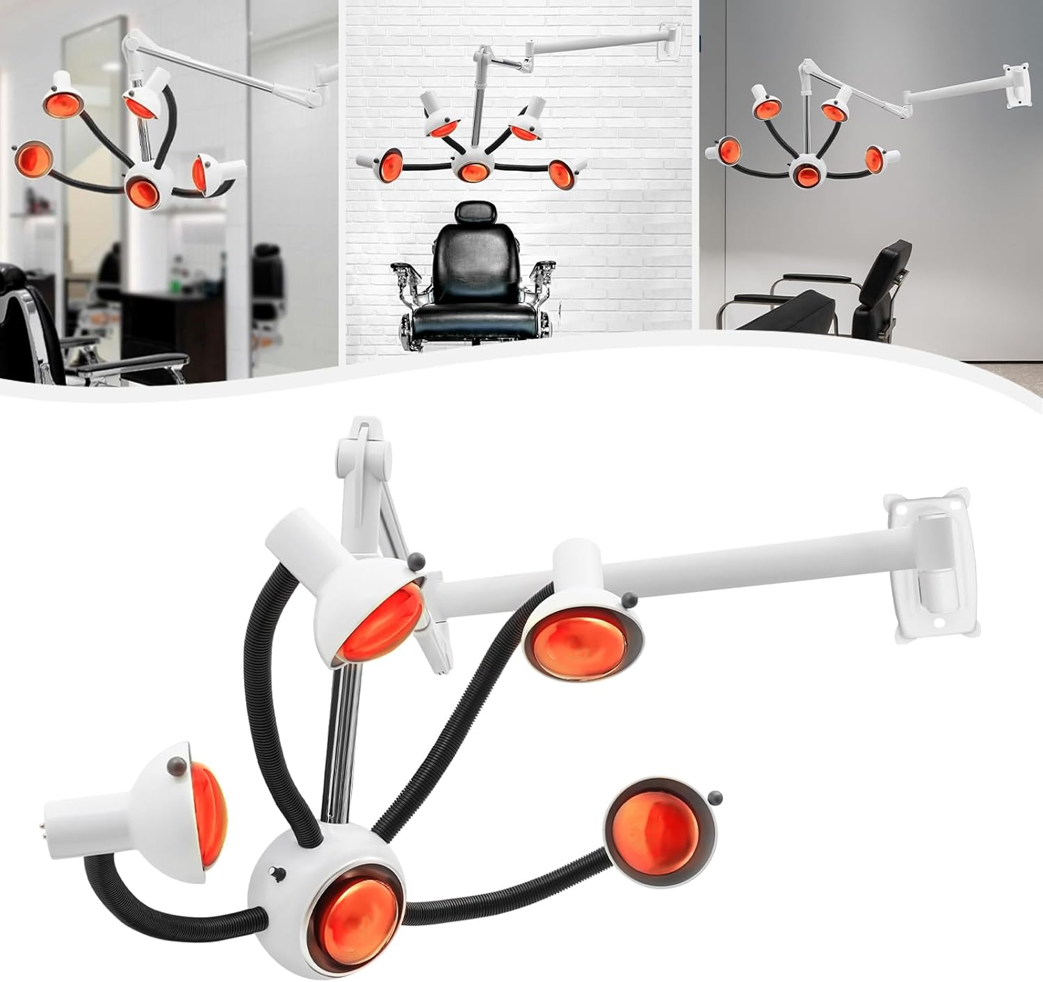 5 Head Infrared Heat Lamp, Salon Hair Dryer Color Processor, Adjusting Angle Wall Mounted Hair Steamer, Styling Perming Dryer Salon Heat Lamp - Image 4