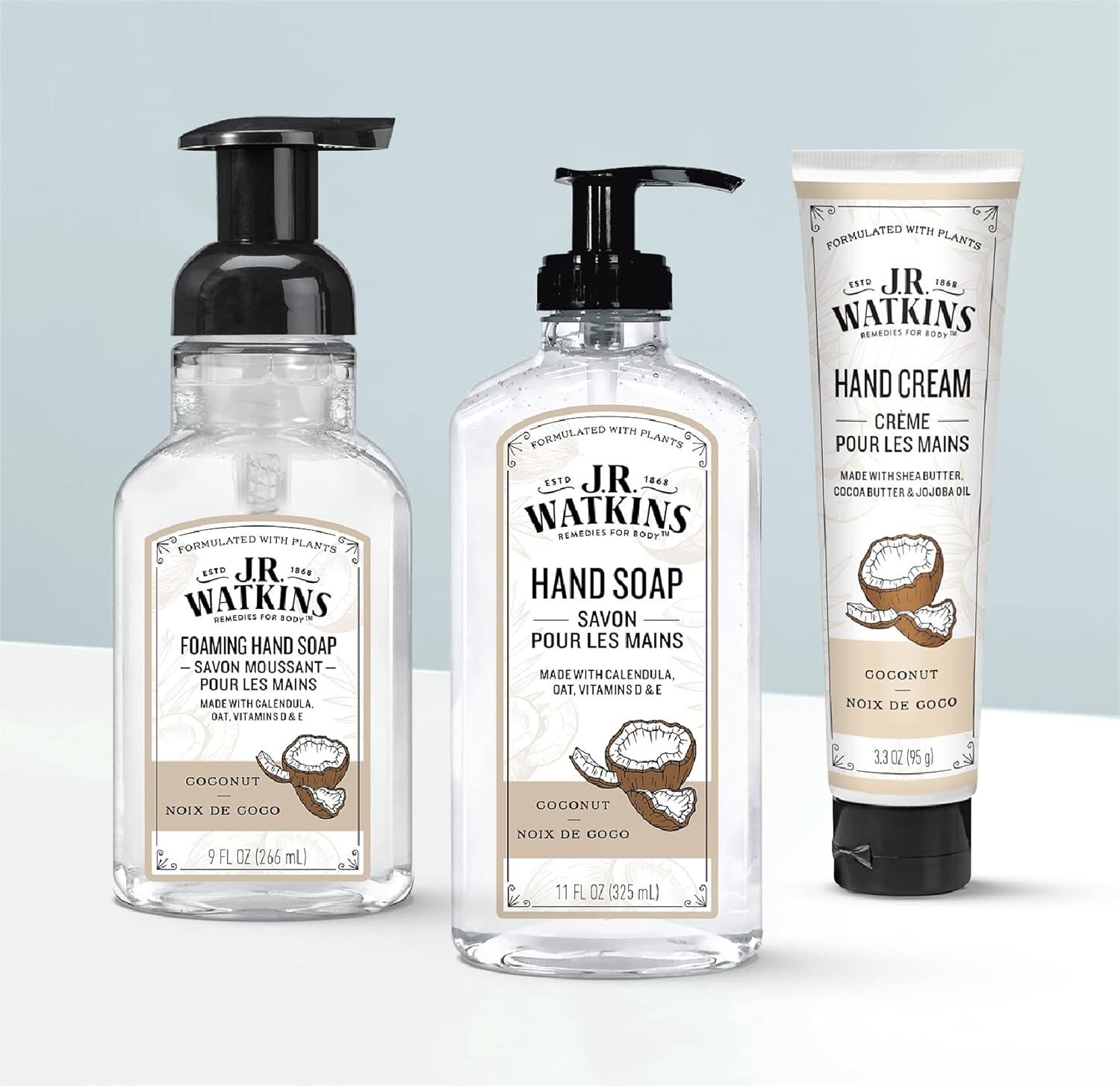 J.R. Watkins Natural Moisturizing Hand Cream, Coconut, Hydrating Hand Moisturizer with Shea Butter, Cocoa Butter, and Avocado Oil, USA Made and Cruelty Free, 3.3oz - Image 4