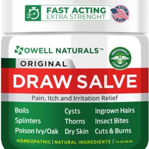 OWELL Naturals Drawing Salve Ointment 1oz, ingrown Hair, Boil, Splinter Remover, Bug Spider Bites, bee Sting, Mosquito bite Itch, Poison Ivy