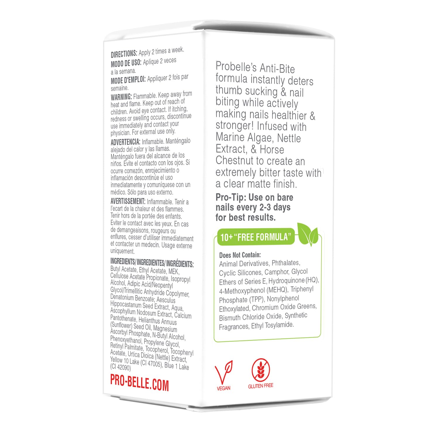 Probelle Anti-Bite, Nail Biting Treatment for Kids & Adults to Quit habit, No Bite Nail Polish Deterrent, Thumb Guard & Prevents Finger Sucking, Bitter Taste Nail Care, For Ages 3+, 0.5 fl oz (15 ml) - Image 2