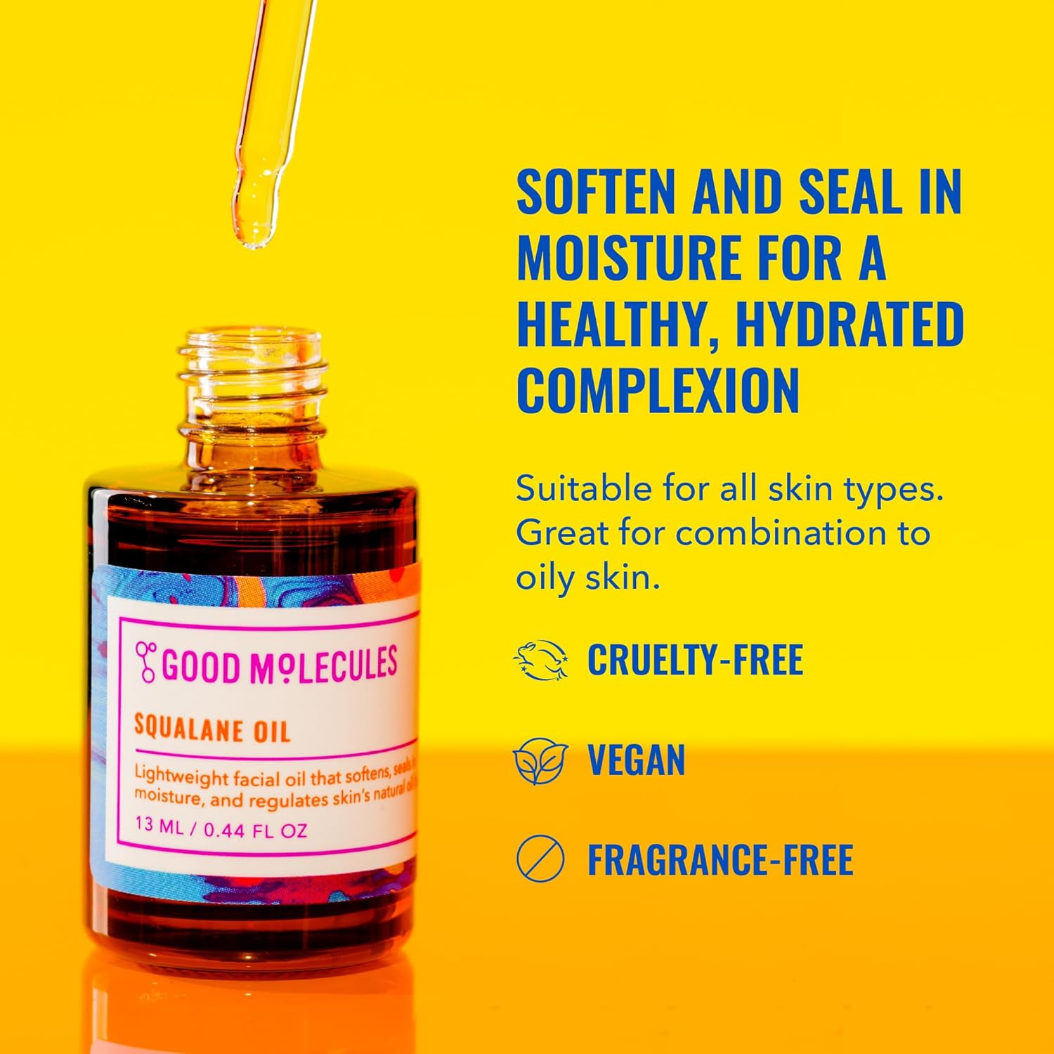Good Molecules Squalane Oil - Moisturizer for Face, Skin, and Hair, Plumping, Firming, Anti-Aging - Skincare for Face to Hydrate and Calm the Skin - Image 2