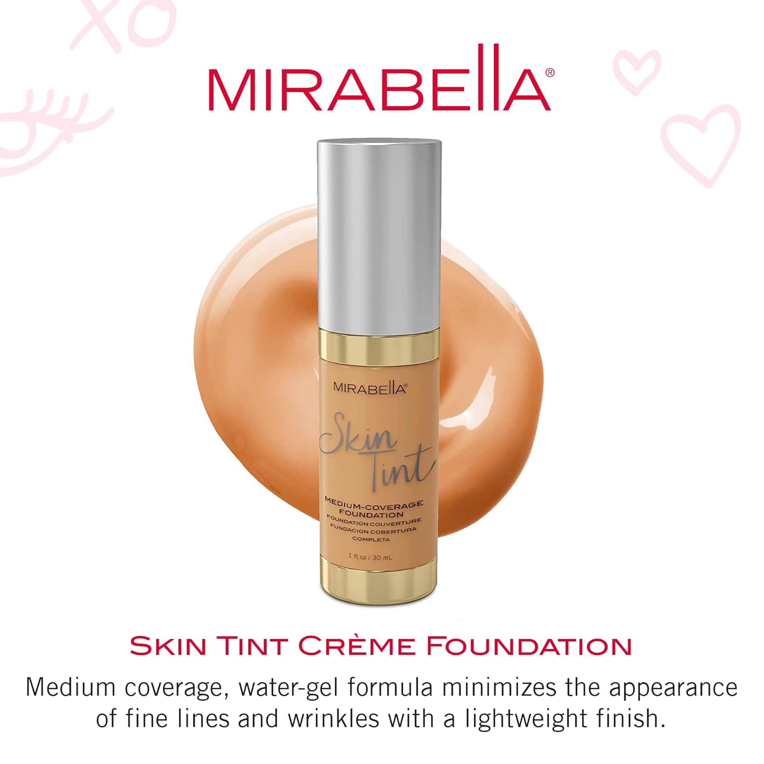 Mirabella Skin Tint Crème Full Coverage Liquid Mineral Foundation - IV W, 30ml/1.0 fl.oz. - Image 2