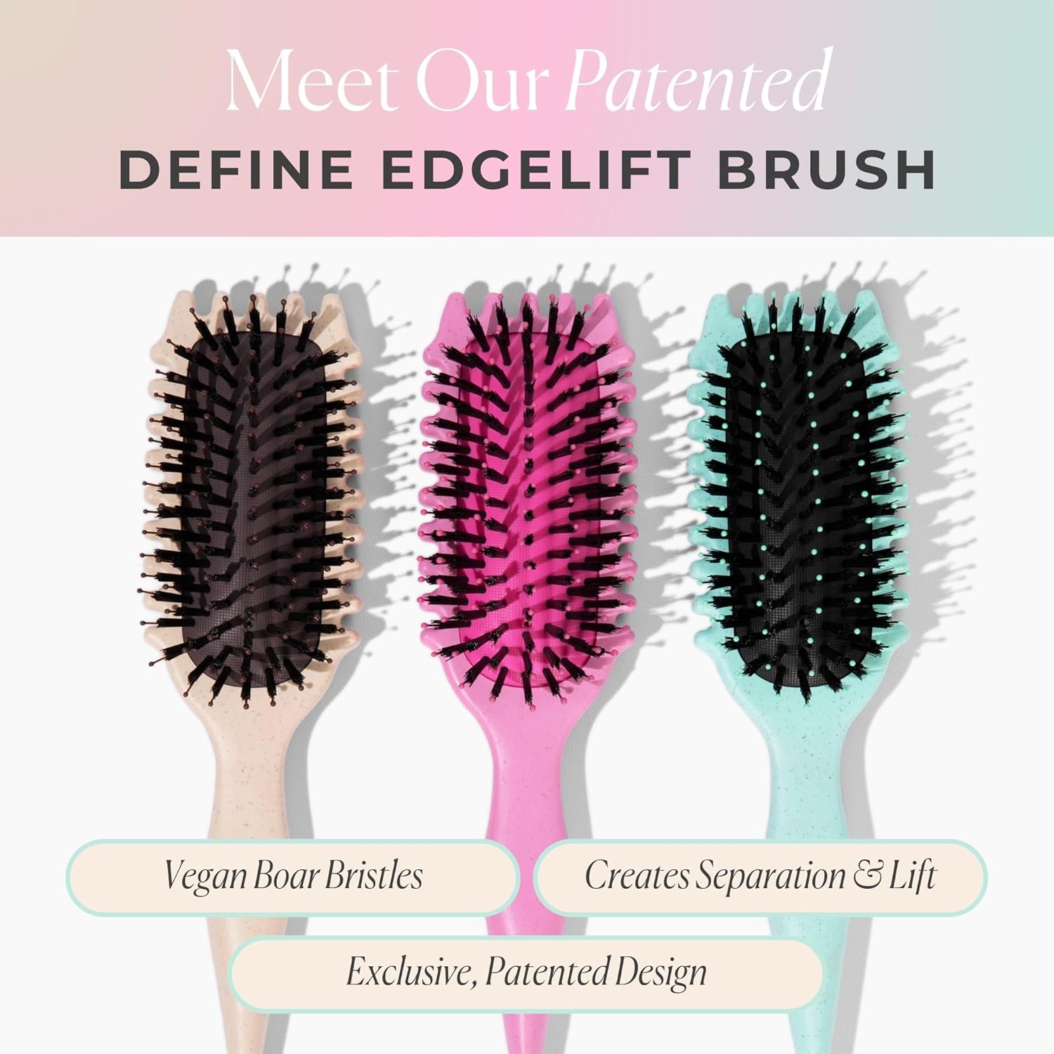 Bounce Curl Define EdgeLift Brush, 5-in-1 Tool for Effortlessly Defined Curls, Waves & Coils, Reduces Frizz - Pink - Image 8