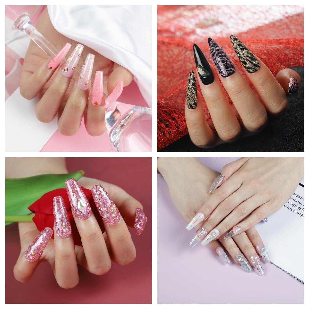 COSCELIA 41pc Poly Nail Gel Kit Starter Kit16ML 12 Colors Nail Extension Gel Kit with Lamp Light for Beginners with Everything Nail Thickening Solutions Gifts for Women - Image 3