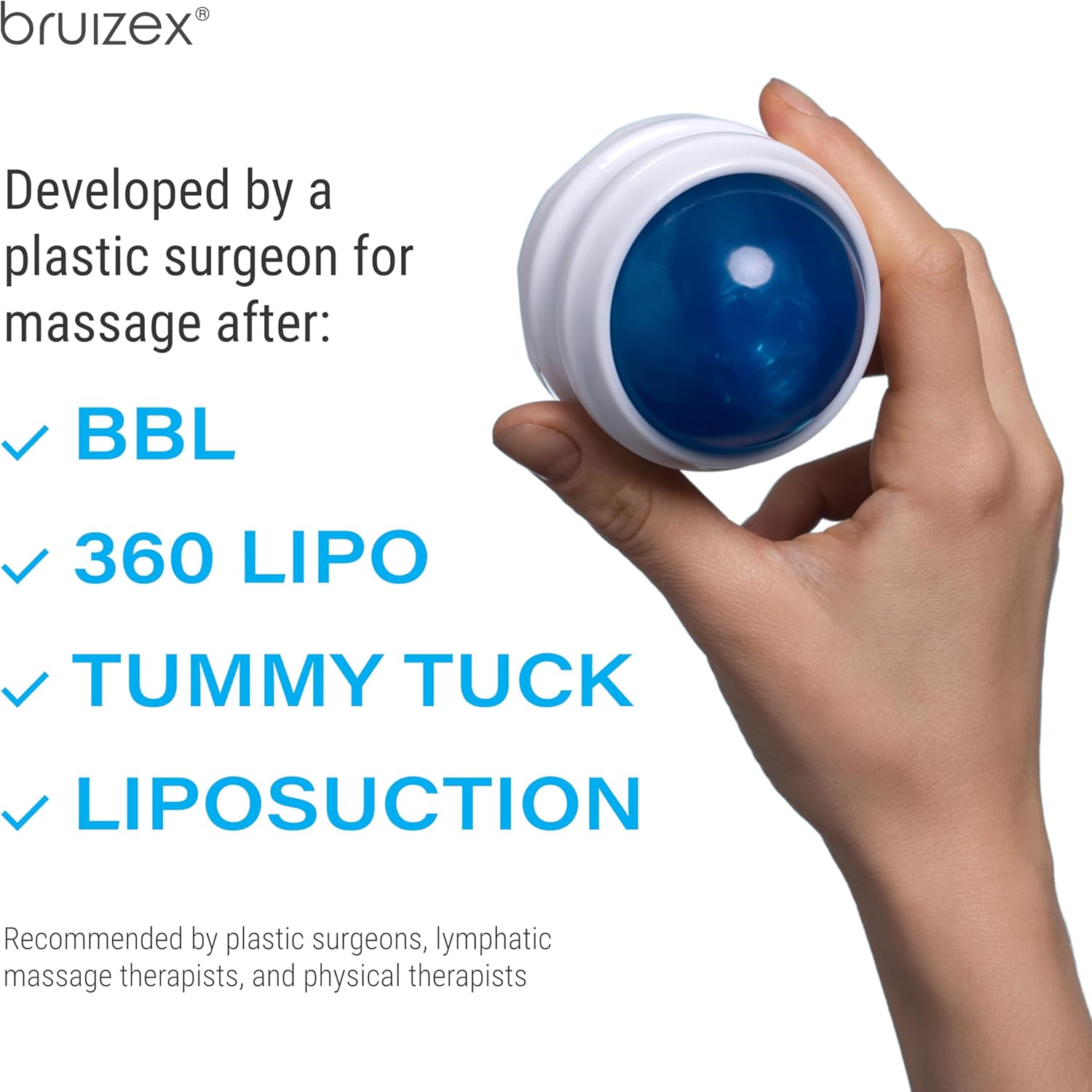 Lymphatic Drainage Massager, Massage Roller Ball, Fibro Roller for Fibrosis Treatment, Liposuction, 360 Lipo, Tummy Tuck & BBL Post Surgery Recovery, Body Roller - Image 4