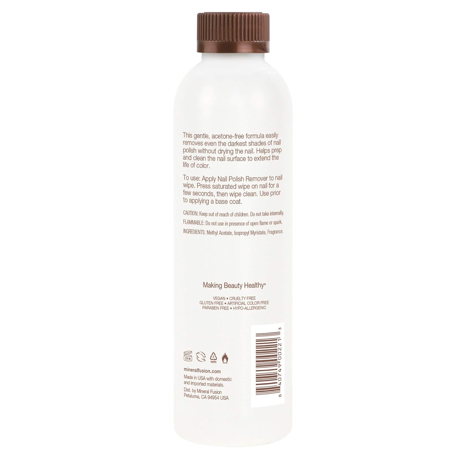 Mineral Fusion Nail Polish Remover, Acetone-Free & Non Drying for Regular & Shellac Nail Polishes, 6 Ounce - Image 2