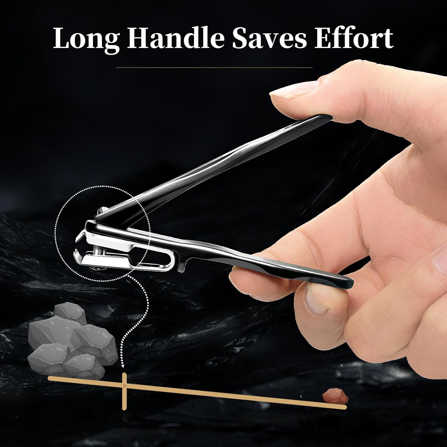 360 Degree Rotating Long Handled Toenail Clippers for Seniors, Ergonomic Curved Blade Toe Nail Clippers for Thick Nails, Stainless Steel Side Cutting Fingernail Cutter Trimmer for Men, Women - Image 6