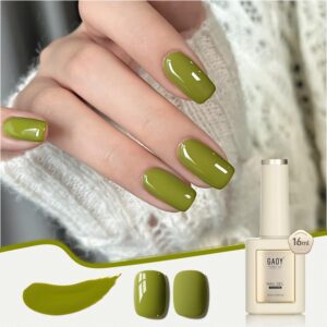 GAOY Green Gel Nail Polish, 16ml Soak Off Gel Polish, UV Light Cure for Nail Art DIY Manicure at Home, 3019 Avocado Green