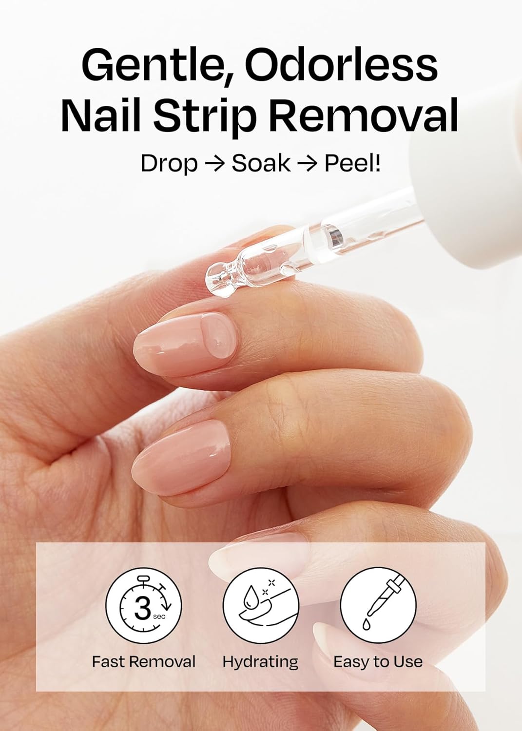 ohora Care Easy Peel Remover - Semi-Cured Gel Nail Strip Remover with Hygienic Dropper | Non-Drying, Nourishing Formula | Vegan, Cruelty-Free, and Hypoallergenic | Swiftly Removes Gel Strips - Image 4