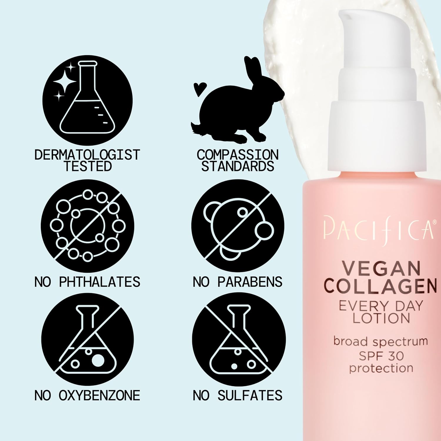 Pacifica Beauty Vegan Collagen SPF 30 Broad Spectrum Sunscreen Every Day Face Lotion, UVA/UVB Protection for All Skin Types, Lightweight, Moisturizing & Hydrating, Cruelty Free, White, 1.7 Fl Oz - Image 4