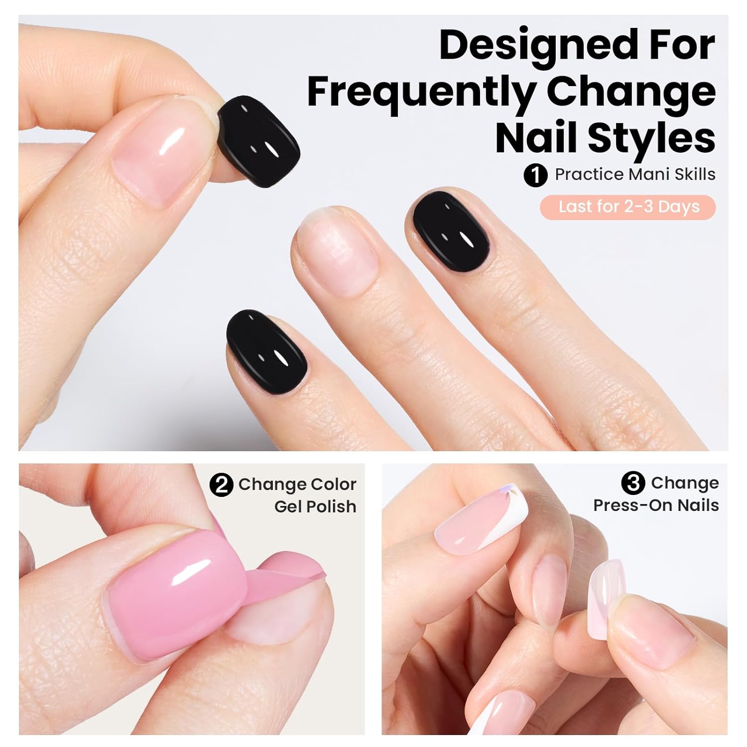 Beetles Peel Off Base Coat for Gel Nail Polish – 15ml No Lamp Air Dry Base for Nail Practice, Beginner Friendly, Easy Removal Gentle Formula for Press On Nails and DIY Nail Art - Image 3