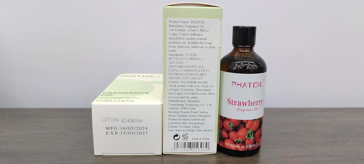 3.38FL.OZ Strawberry Fragrance Oils for Aromatherapy, Essential Oils for Diffusers for Home, Perfect for Diffuser, Yoga, Skin Care, DIY Candle and Soap Making - 100ml - Image 8