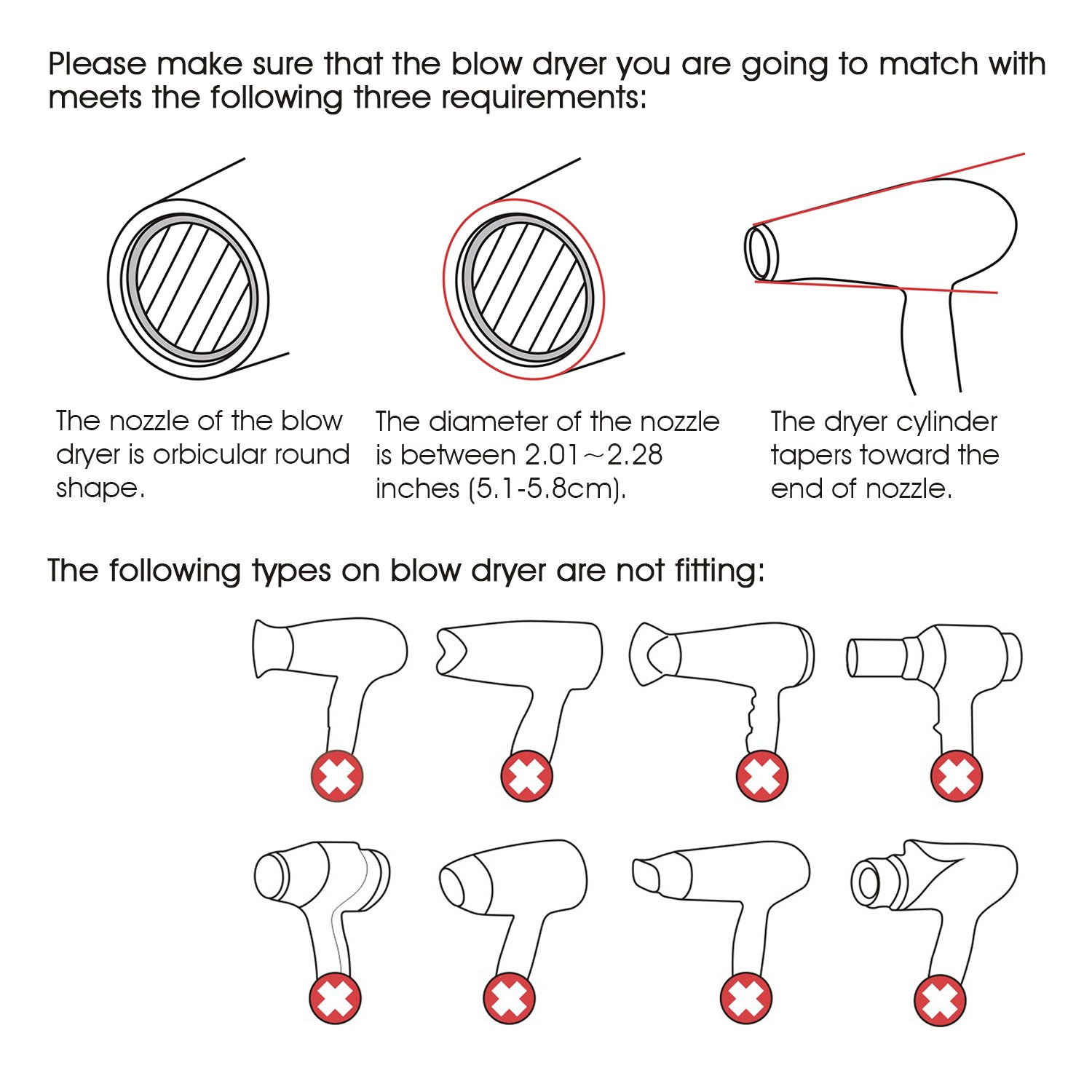 Segbeauty Blower Dryer Comb Attachment, Hair Dryer Concentrator with Brush Attachments for 1.57-1.97" Nozzle, Professional Salon Hairdressing Styling Tool for Straightening Wavy Natural Curly Hair - Image 7