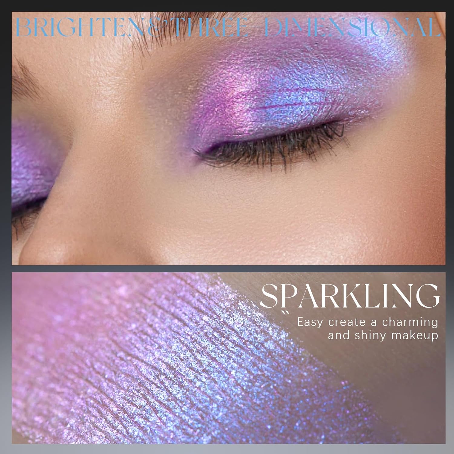 Chameleon Purple Blue Glitter Eyeshadow, Multichrome Color Shifting Single Eyeshadow, Holographic Sparkling Inner Corner Eye Highlighter Shimmer Eye Makeup Palette 03 - Image 5