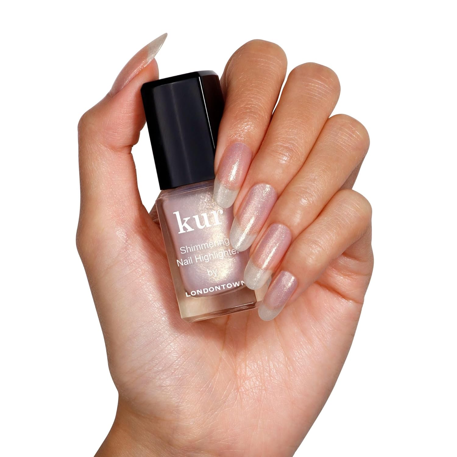 LONDONTOWN Shimmer Nail Highlighter - Multi-Dimensional Iridescent Finish Nail Polish Treatment, Vegan Cruelty Free, Shimmery Gold Soft Pink, Sunkissed - .40fl oz - Image 2