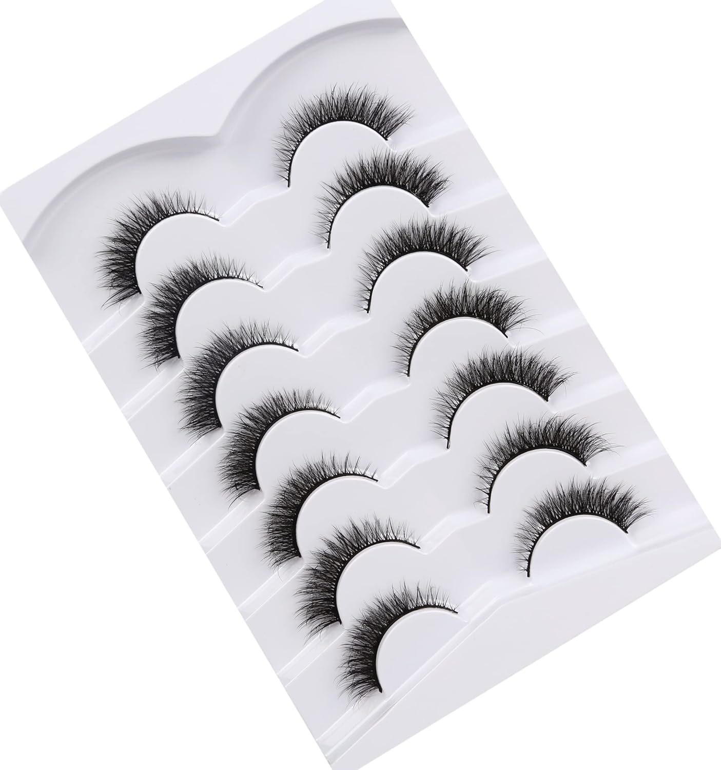 Pooplunch False Eyelashes Extension Volume Cat Eye Look Natural Wispy Lashes Fluffy Short 8D Fake Eyelashes Faux Mink Lashes 7 Pairs Pack - Image 6