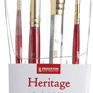 Princeton Heritage, Series 4050, Synthetic Sable Paint Brush for Watercolor, Set of 4