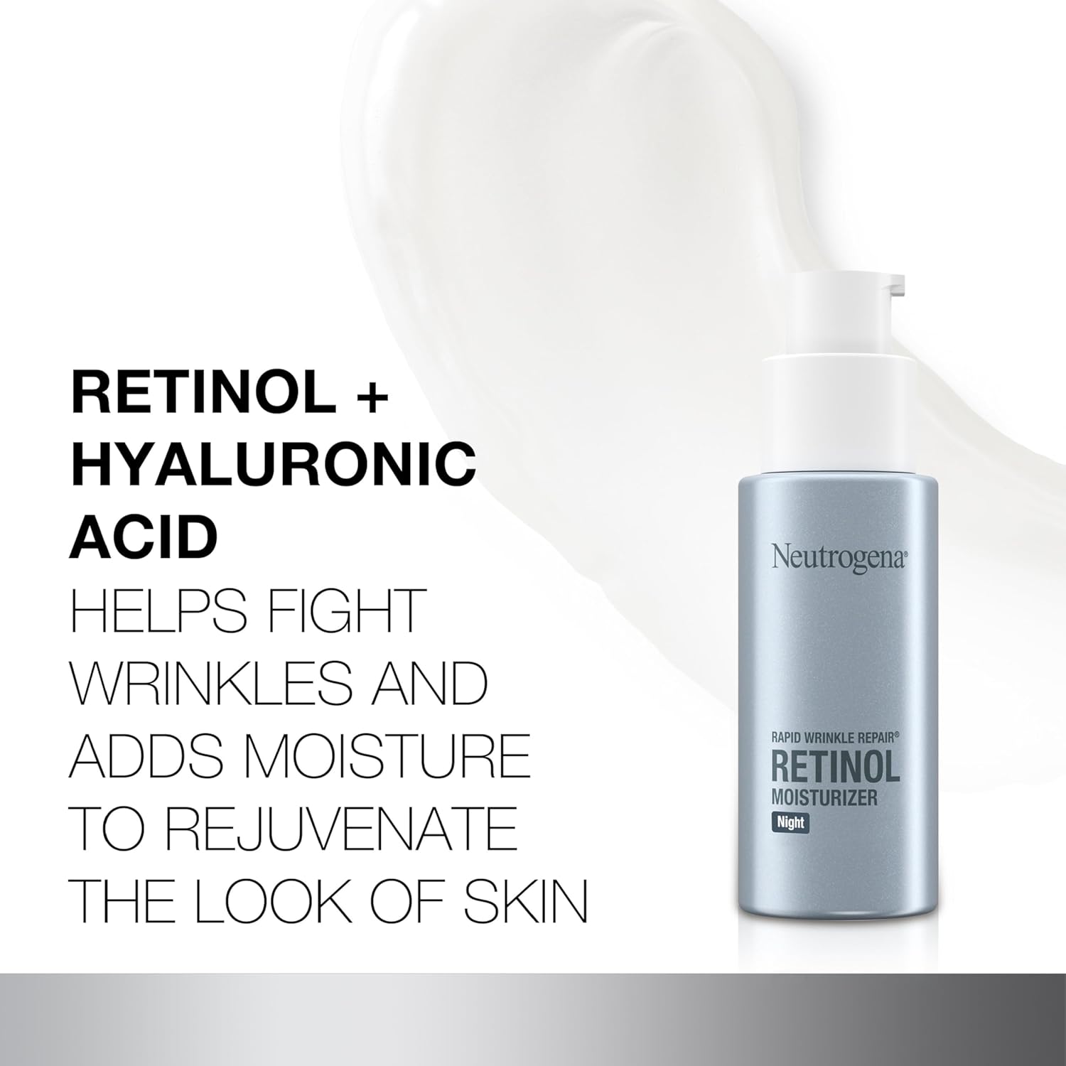 Neutrogena Rapid Wrinkle Repair Retinol Night Face Moisturizer with Hyaluronic Acid, 1 fl oz, New Condition - Image 3