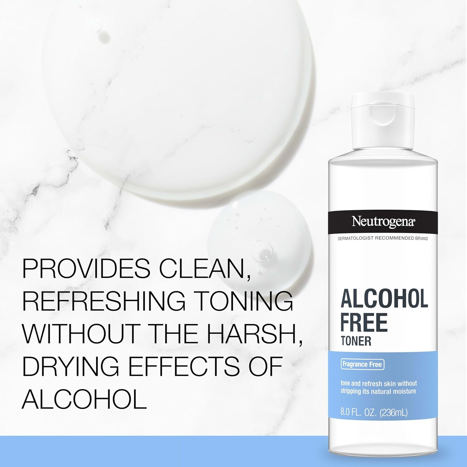 Neutrogena Alcohol-Free Gentle Daily Facial Toner, Fragrance-Free to Tone & Refresh Skin, Gently Removes Impurities & Reconditions Skin, Hypoallergenic, 8 fl. oz - Image 4