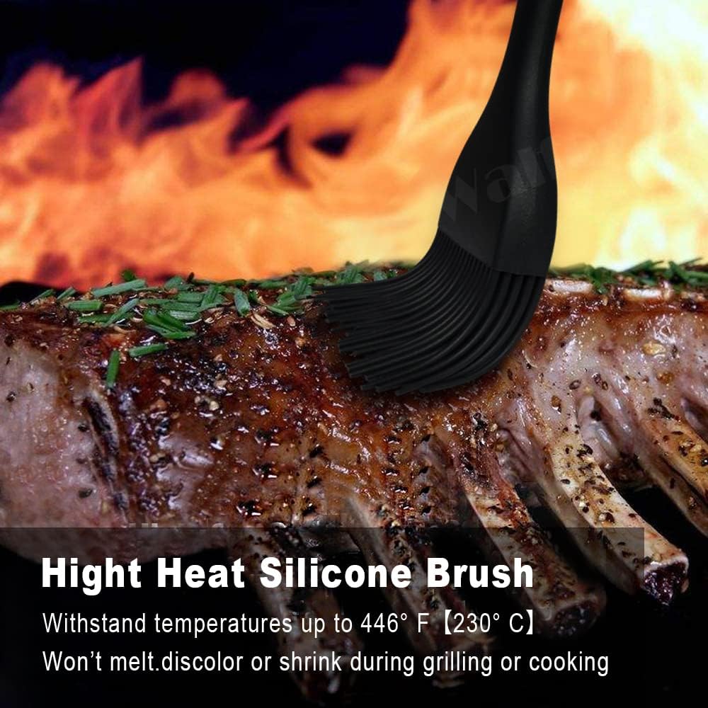 Walfos Silicone Basting Pastry Brush, Heat Resistant Pastry Brush Set, Strong Steel Core and One-Pieces Design, Perfect for BBQ Grill Baking Kitchen Cooking, BPA Free and Dishwasher Safe (2 Pcs) - Image 7