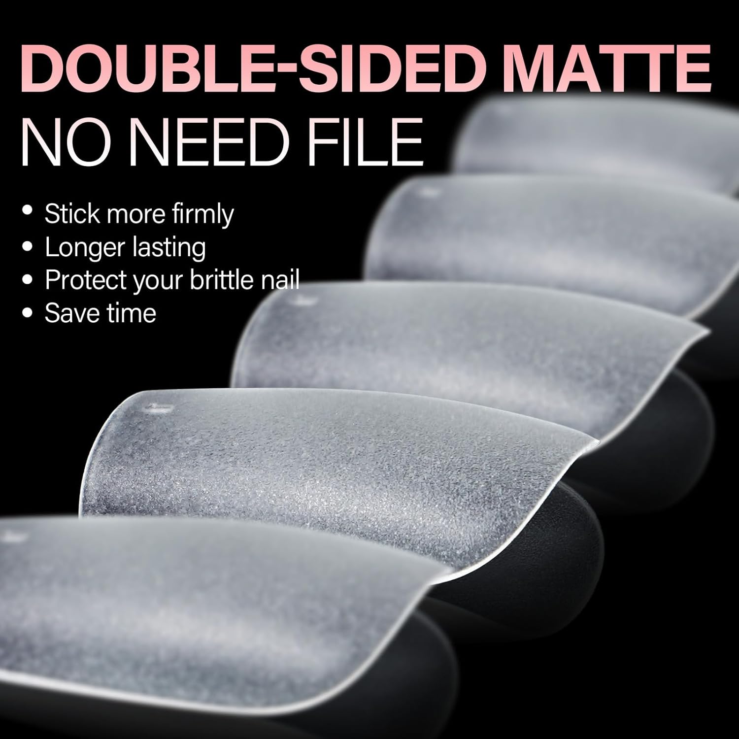 AILLSA Short Square Nail Tips 15 Sizes 240pcs Full Cover Gel Tips Double Matte No Need Base Coat Fake Soft Nail Tips for Press On Nail Extension - Image 4
