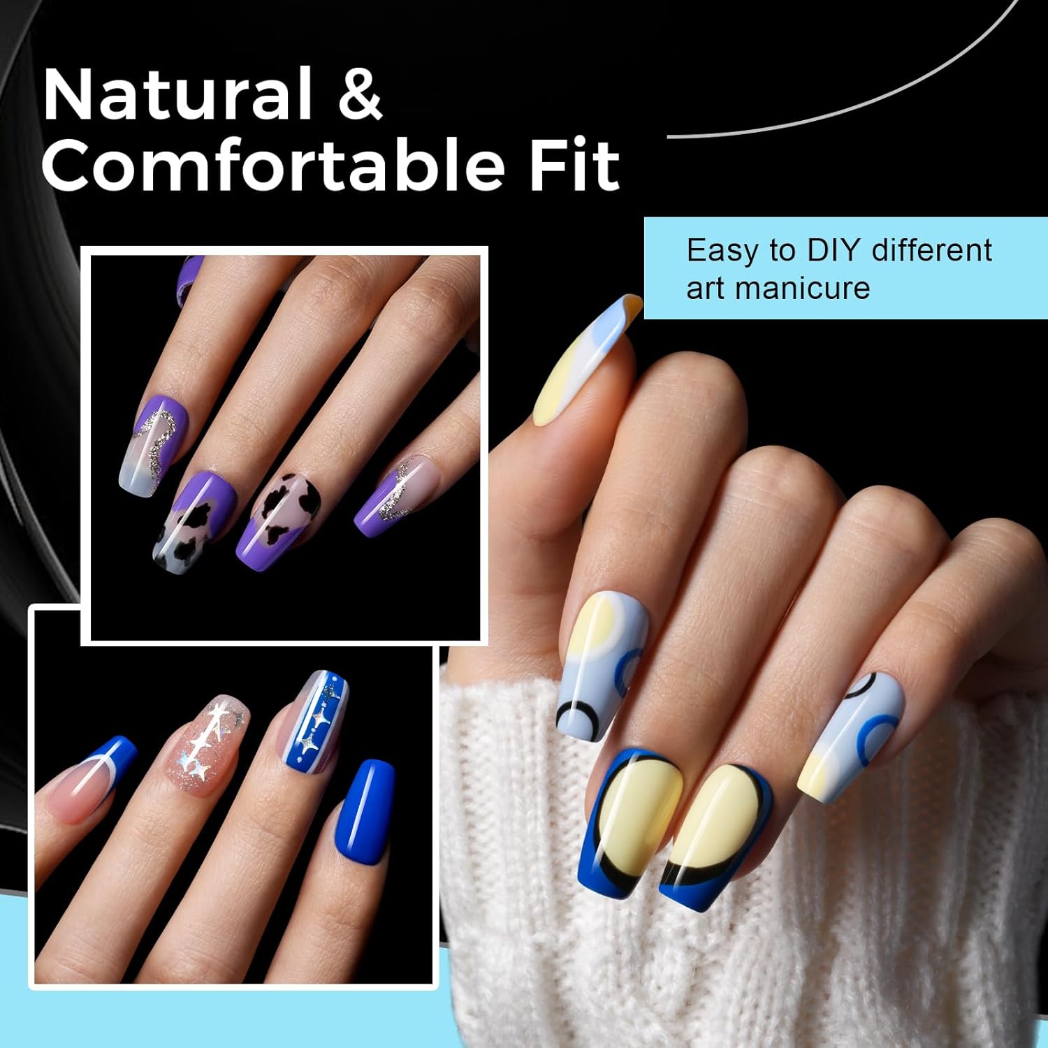 TOMICCA Clear Nail Tips Acrylic Nails 240Pcs Medium Coffin Acrylic Nail Kit 15 Sizes Clear Nails Pre-shaped Gel Nail Tips for Nail Extensions Home DIY Salon - Image 3
