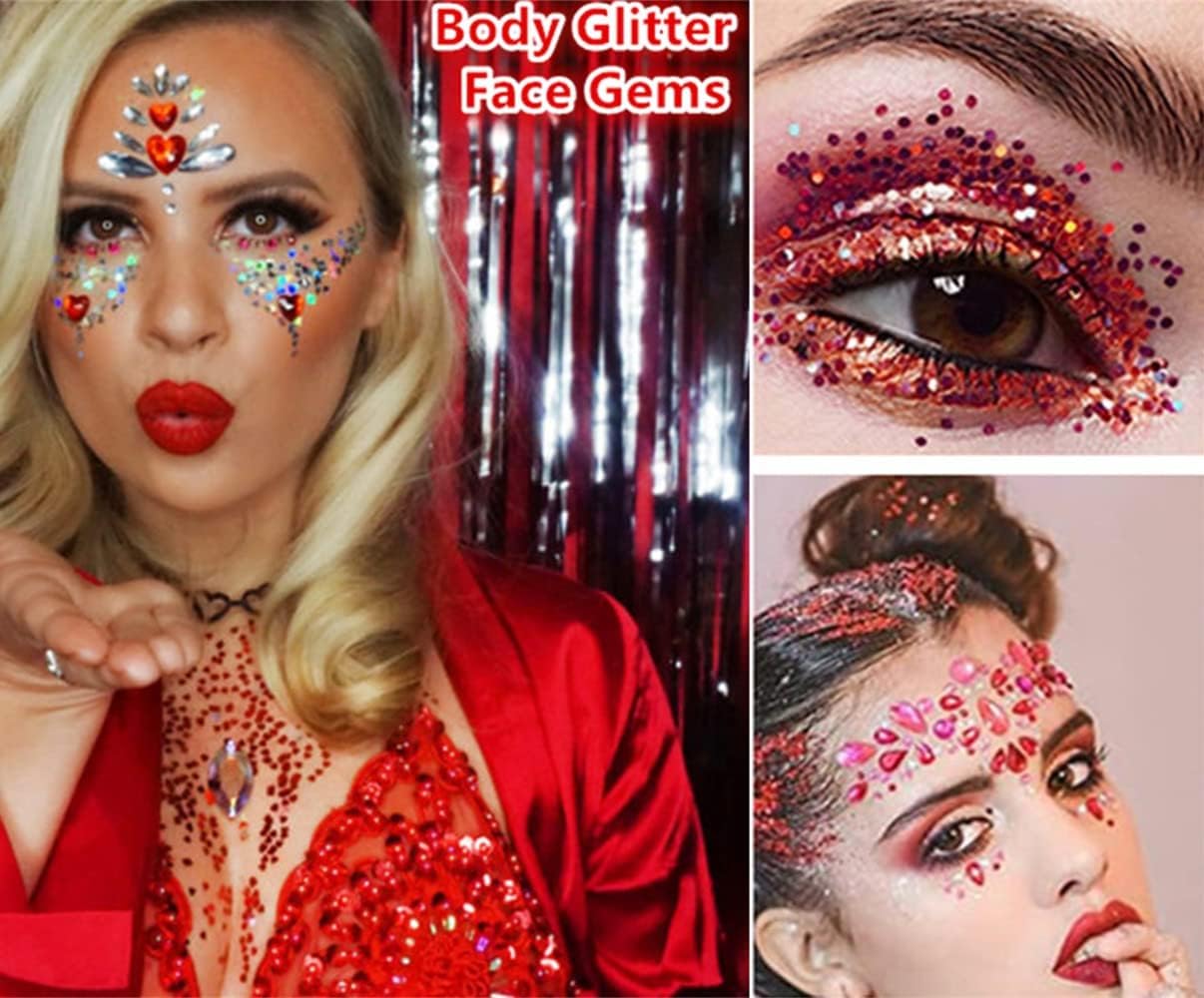 Go Ho Red Face Body Glitter 52g for Makeup, Eye, Lip, Hair, Nails - Image 4