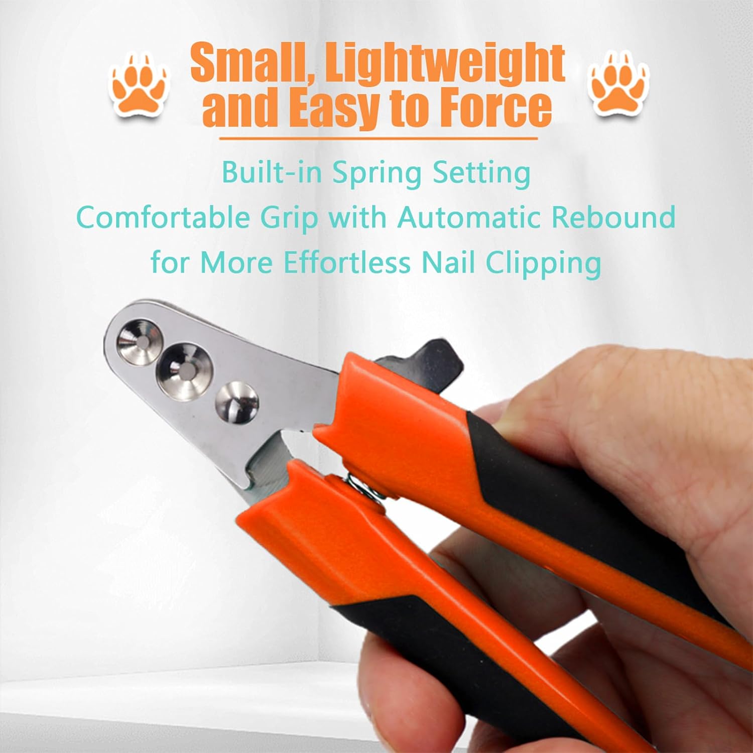 Trumoon Cat Claw Clippers Two Round Cut Holes with Different Sizes (2mm & 3mm) - Cat Nail Trimmers Suitable for Cats and Other Small Animals with Different Stages of Growth(Orange) - Image 3