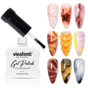 Blooming Gel Nail Polish Clear Marble Watercolor Blossom Gel Polish Magic Spreading Effect Floral Print UV/LED Nail Art DIY