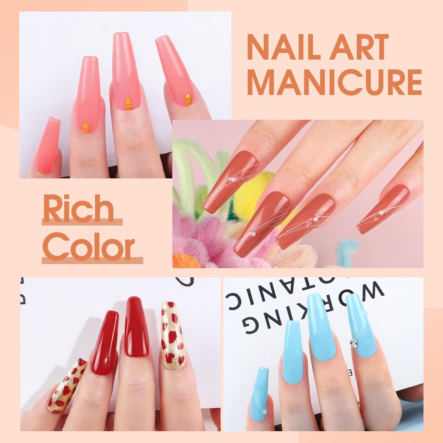 53pcs Gel Nail Polish Kit with U V light and Drill Starter Kit 35 Colors Gel Polish Set 5pcs Top Base Coat Nail Art Supplies French Nail Manicure Kit DIY at Home for Women - Image 9