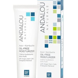 Andalou Naturals Acai + Kombucha Oil-Free Moisturizer, White Tea, 2.1 Fl Oz
