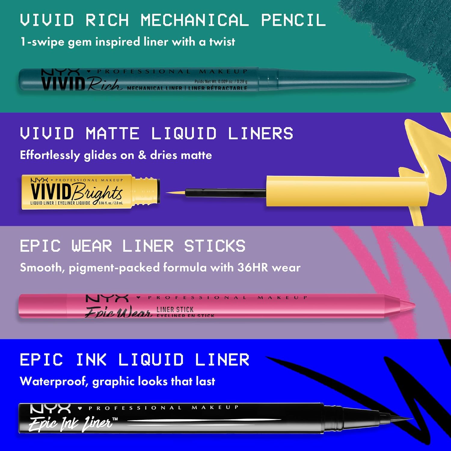 NYX PROFESSIONAL MAKEUP Mechanical Eye Pencil, Vivid Rich Mechanical, Creamy Retractable Eyeliner - Under the Moonstone, Slate Grey Eyeliner - Image 7