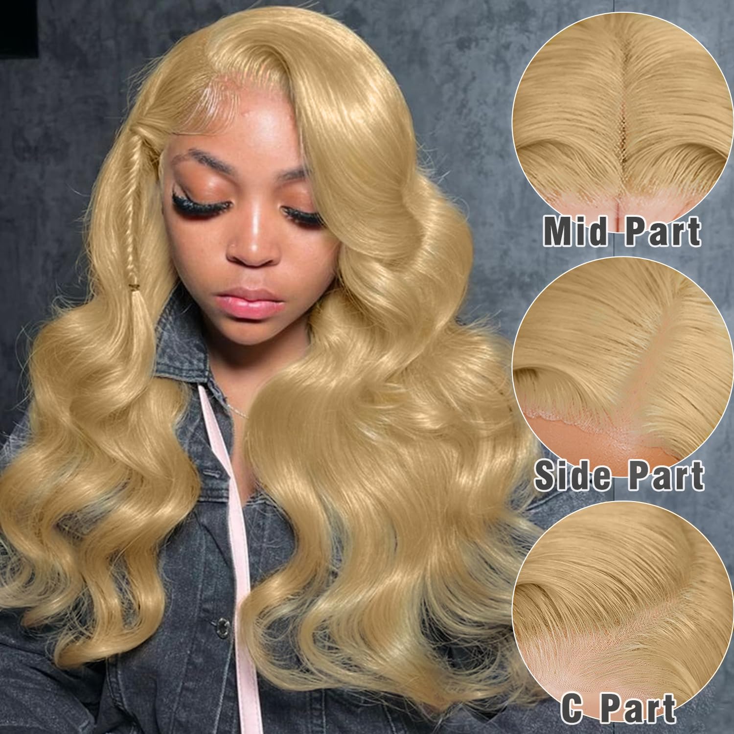 28 Inch Honey Blonde Wig Human Hair 200% Density 7x5 Blonde Lace Front Wigs Human Hair Body Wave 27# Colored Wear and Go Glueless Wigs Pre Plucked Pre Cut - Image 2
