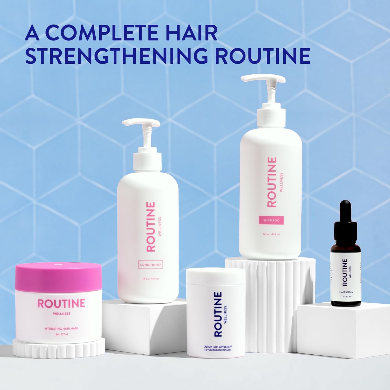 Routine Wellness Biotin Shampoo and Conditioner Set for Thinning Hair, Color Safe, Rose Hips, Pack of 2 - Image 6