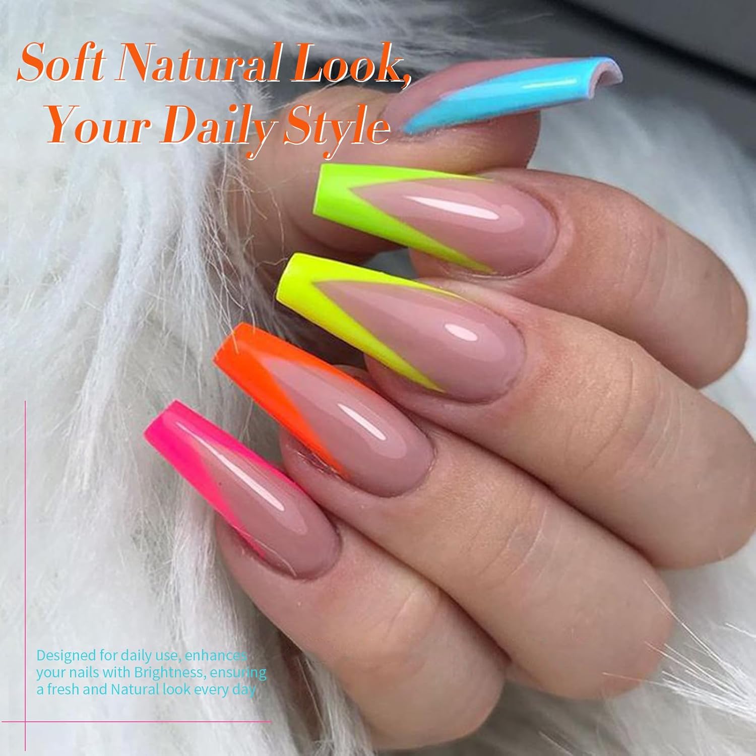 Born Pretty Gel Nail Polish Neon Gel Nail Polish Set Fluorescent Gel polish Orange Hot Pink Blue Yellow Green Purple Vibrant Soak Off U V LED Gel Nail Polish Nail Art 7ml 6pcs - Image 4