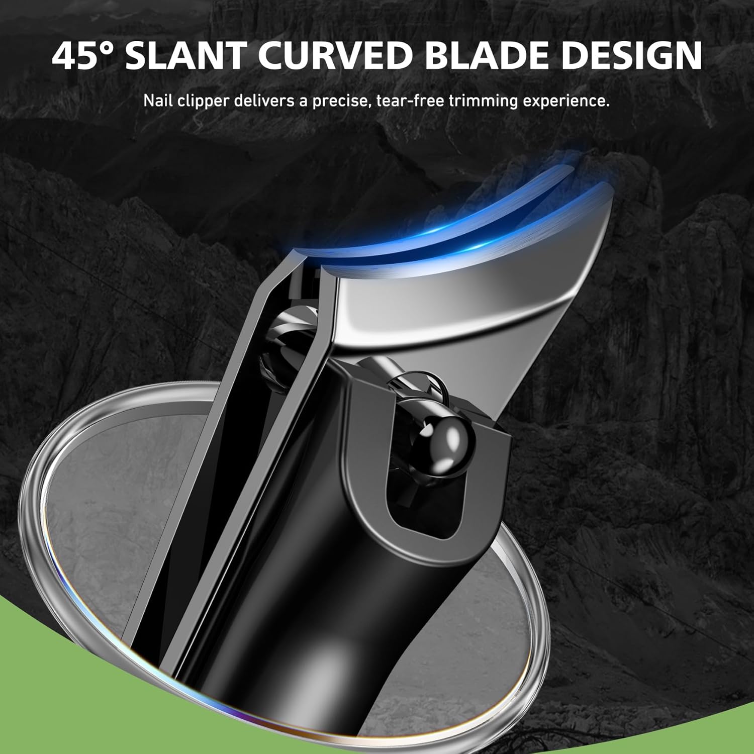 BALUCA Slanted Blade Ingrown Toenail Clippers for Thick Toenails, Angled Toe Nail Fingernail Cutter Trimmer for Seniors and Men - Black - Image 3