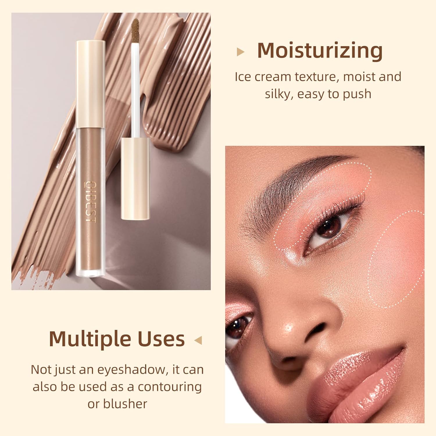 BestLand 8-Shade Matte Waterproof Liquid Eyeshadow Set for Smokey Eyes Nude Black - Image 4