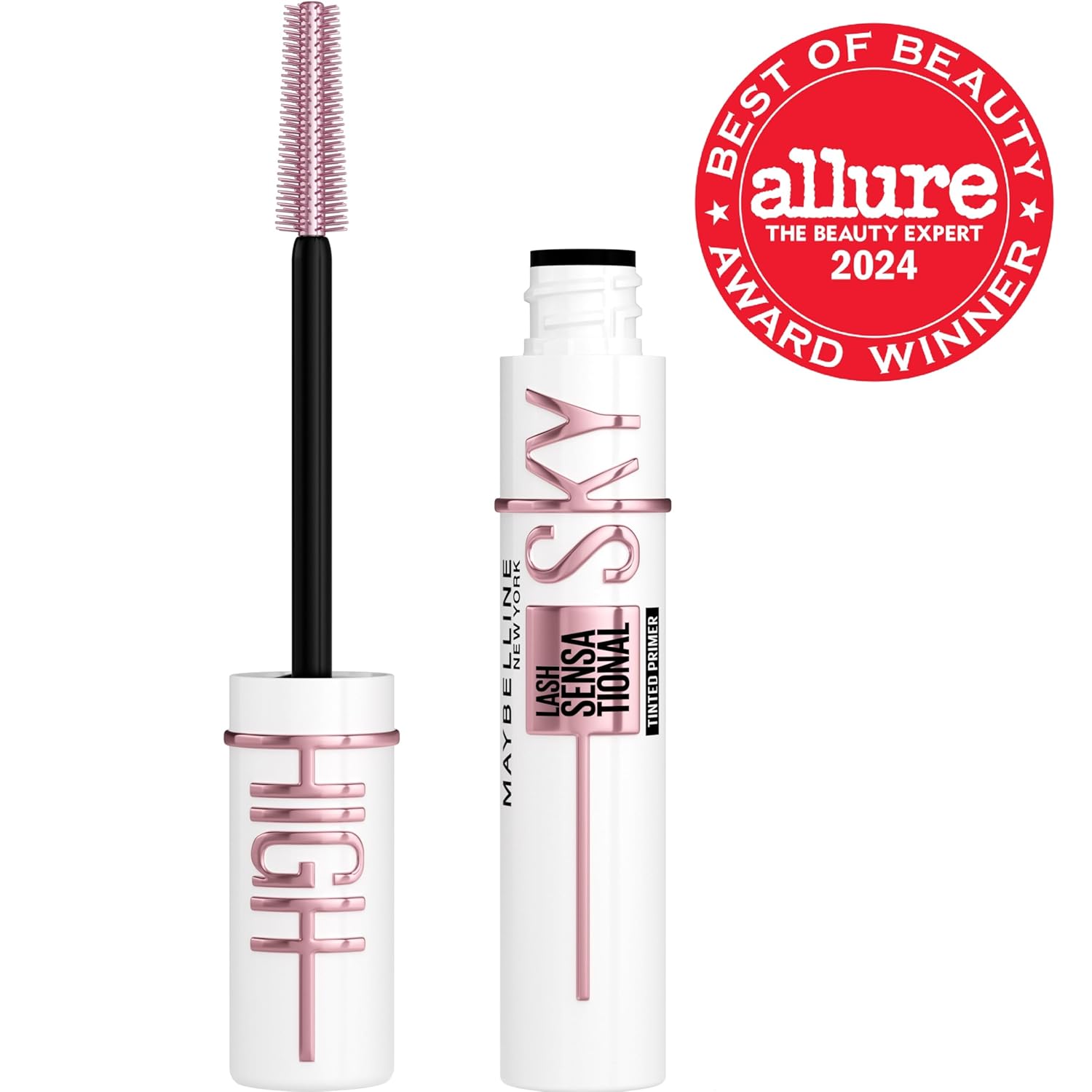 Maybelline Lash Sensational Sky High Serum Infused Lash Primer for Mascara, Lengthening, Thickening, Tinted and Washable Formula, Soft Black, 1 Count - Image 2