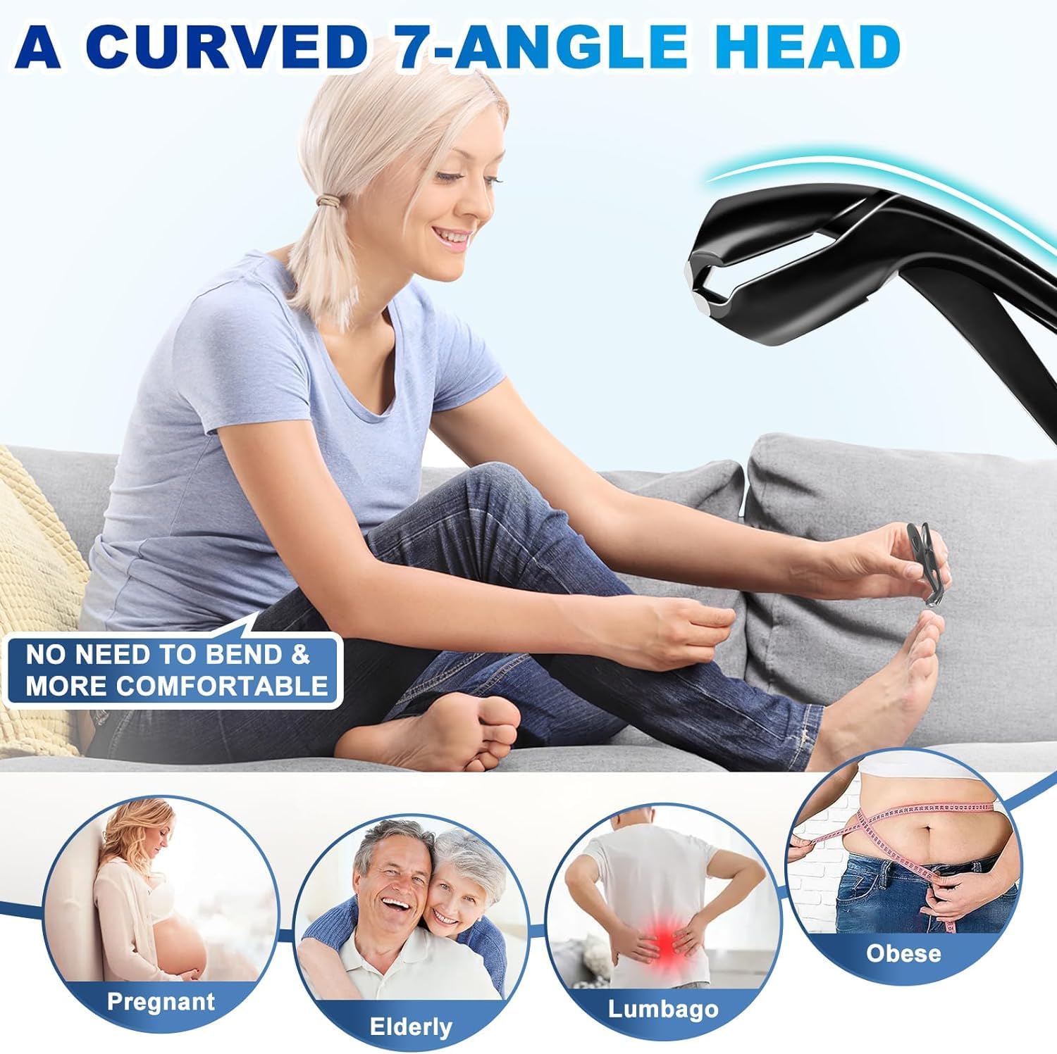 Toenail Clippers for Seniors Thick Toenails, Upgrade Angled Nail Clipper for Seniors, Toe Nail Clippers for Men with Wide Jaw Opening, Sharp Heavy Duty Fingernail Clipper Cutter with Catcher - Image 2
