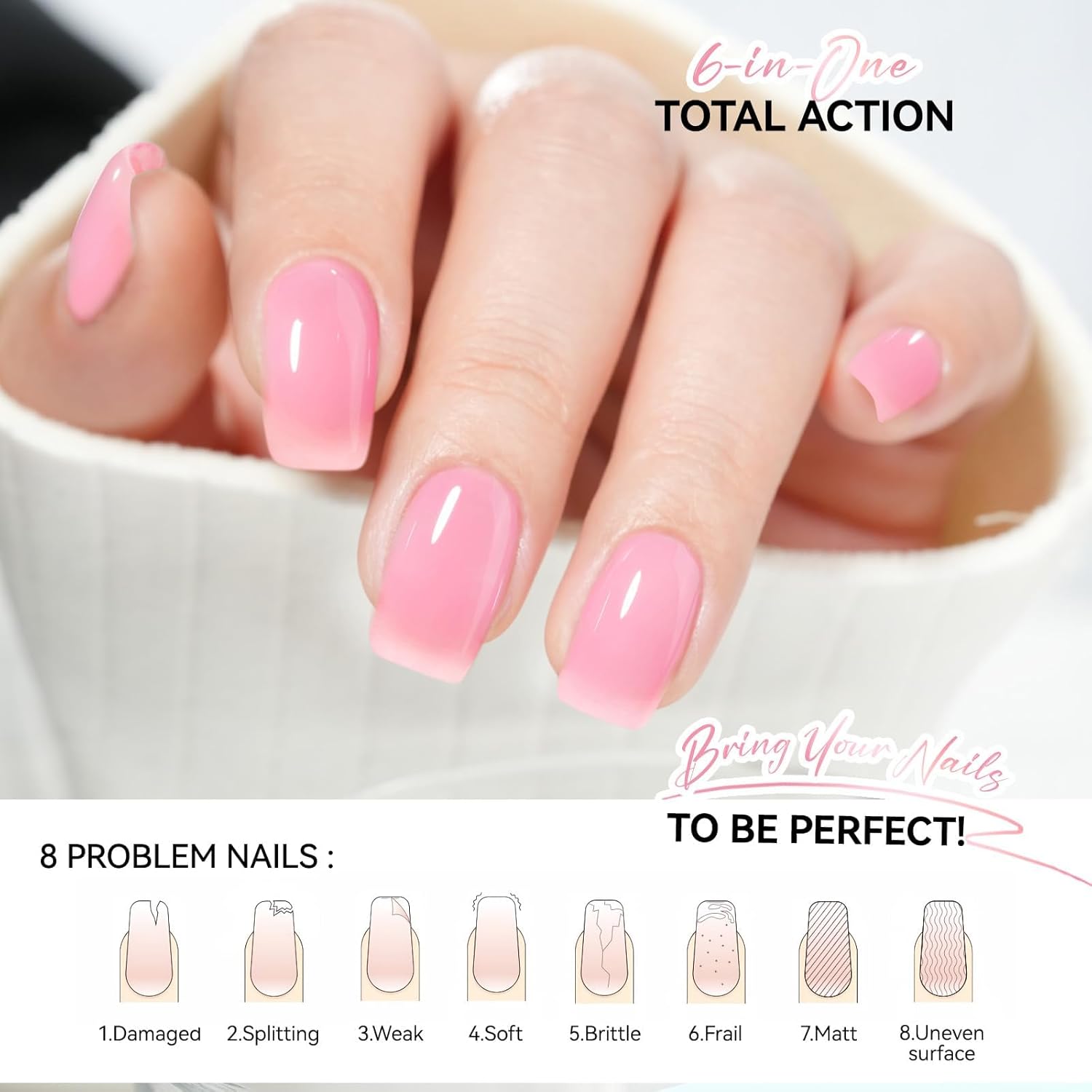 6 in 1 Natural Nail Polish Strengthener Growth Treatment Daily Use Hardener - Image 7