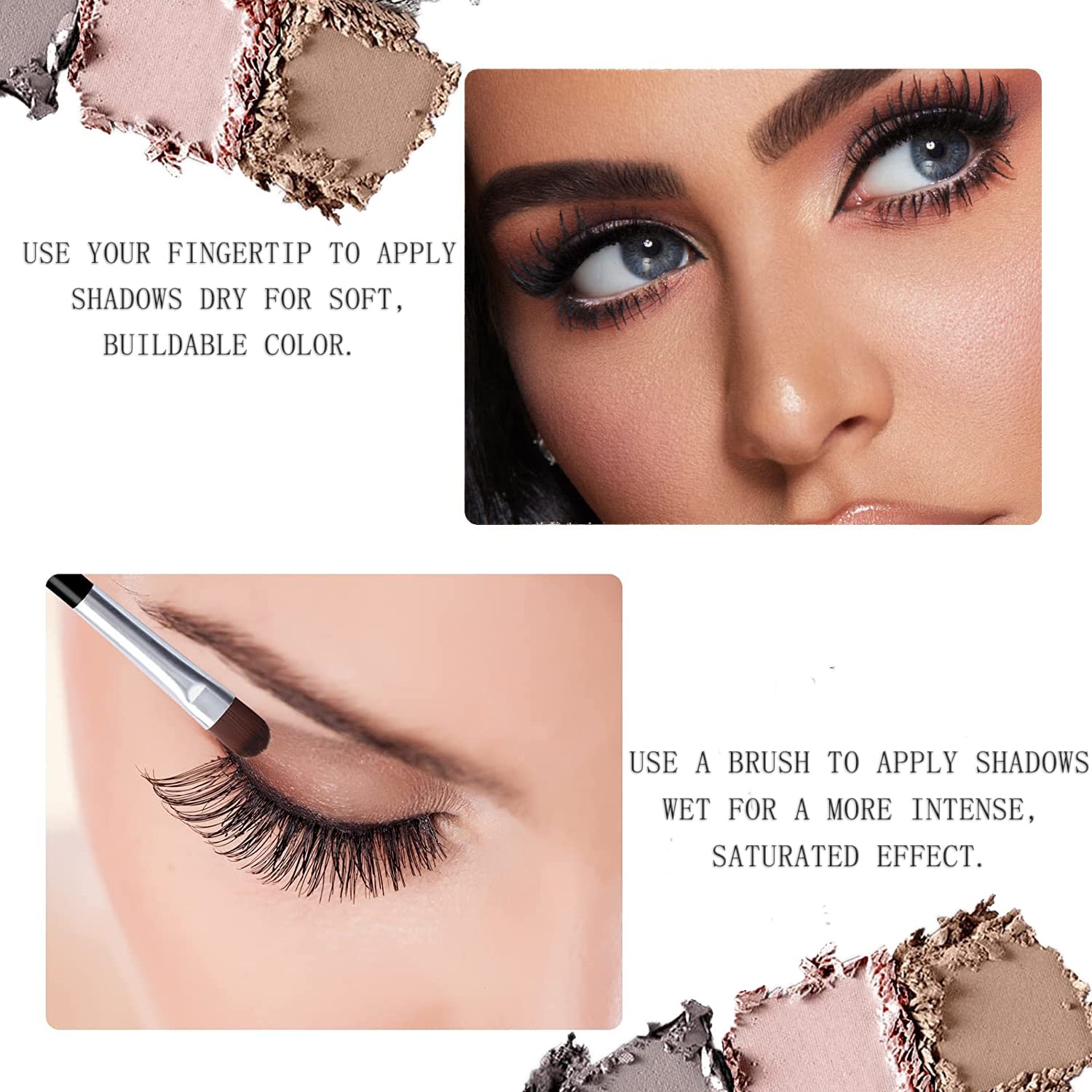 10 Color Matte Eyeshadow Palette High Pigment with 3 Natural Look Brushes - Image 7